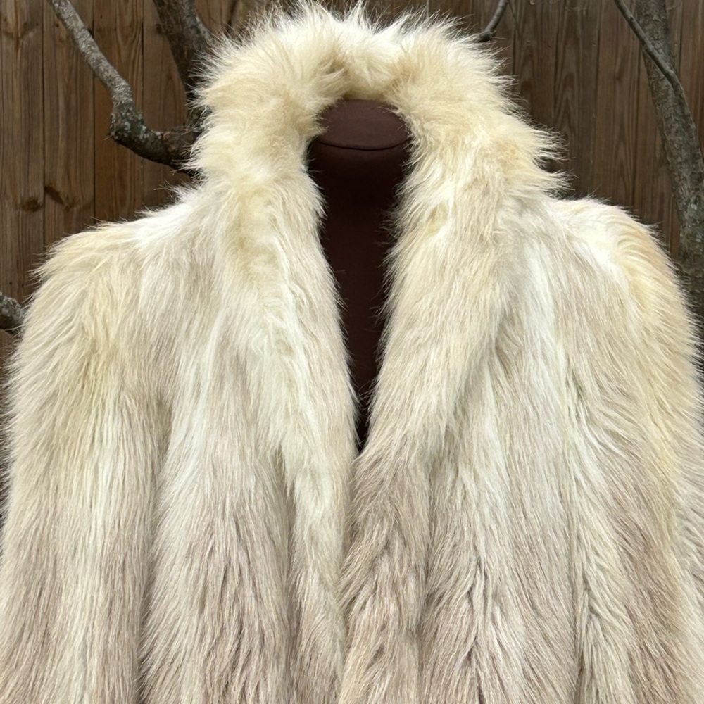 VNTG JORDACHE s11/12 faux fox fur-ombré effect-lined-LOOKS NEW-rare find-pockets - Picture 8 of 8